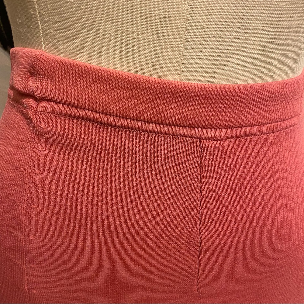 Vintage Peck & Peck muted pink long knit maxi skirt with slit M - Picture 3 of 15